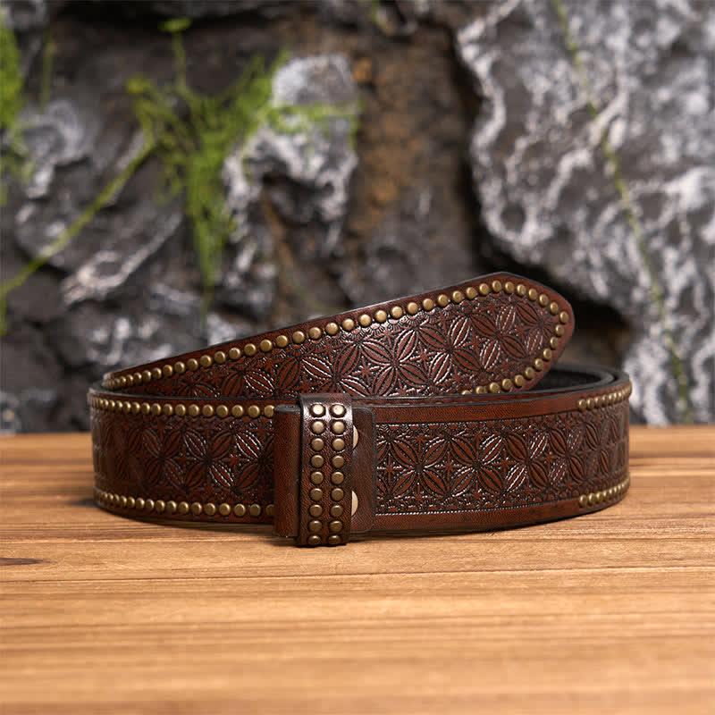 Western Luck Horseshoe-Shaped DIY Buckle Leather Belt