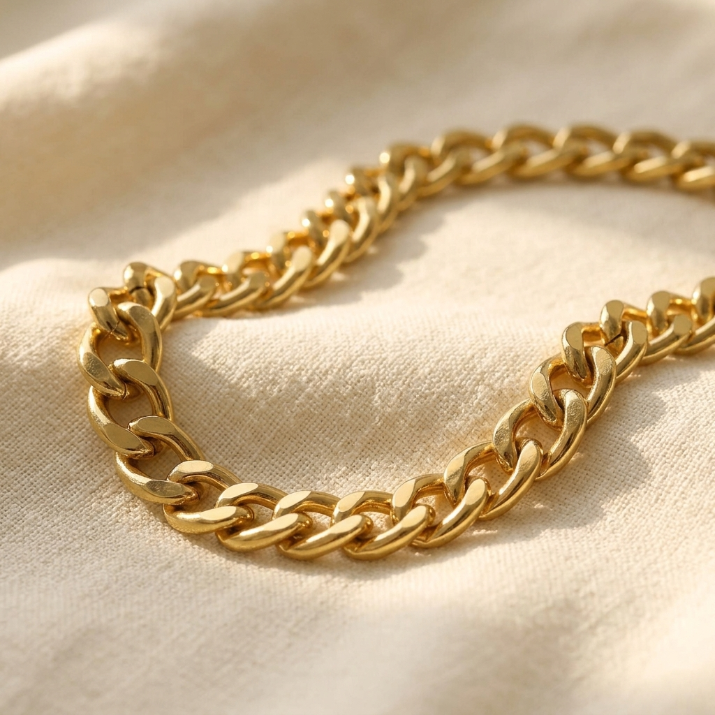 Golden Punk Geometric Chain Necklace
